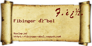 Fibinger Ábel névjegykártya